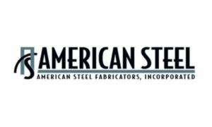 Logo for American Steel Fabricators, Incorporated, featuring a stylized AS and bold black text on a white background—perfect for those interested in the NH welder-fitter apprenticeship program.