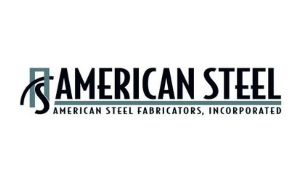 Logo for American Steel Fabricators, Incorporated, featuring a stylized AS and bold black text on a white background—perfect for those interested in the NH welder-fitter apprenticeship program.