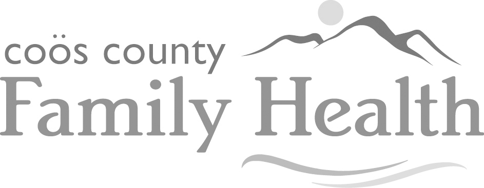 Coös County Family Health logo with mountain and sun graphic above the text, showcasing its partnership with ApprenticeshipNH.