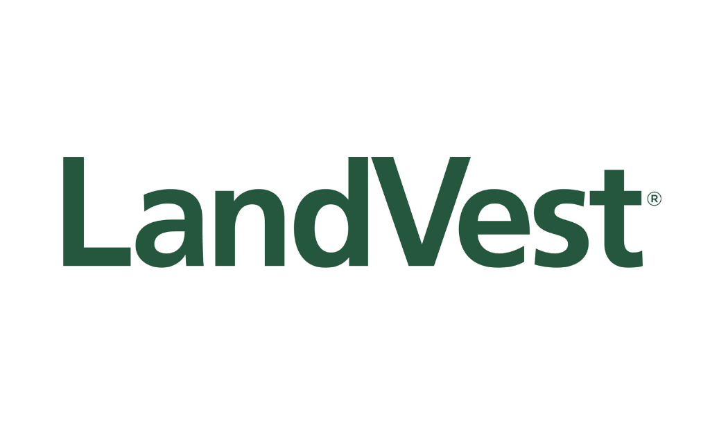 Green LandVest logo on a white background.