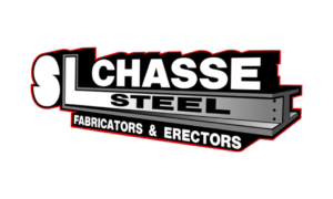 Chasse Steel logo with text Fabricators & Erectors on a stylized steel beam.