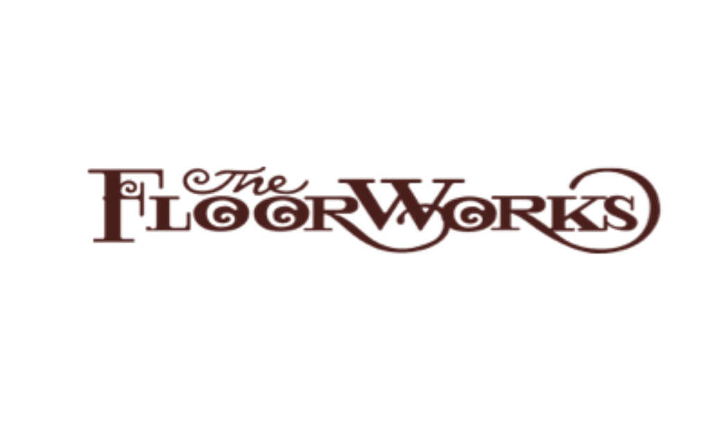 The FloorWorks logo in brown decorative serif font on a white background.