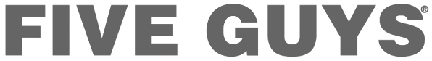 The Five Guys logo in bold, uppercase gray letters on a white background, representing the brand’s partnership with ApprenticeshipNH.
