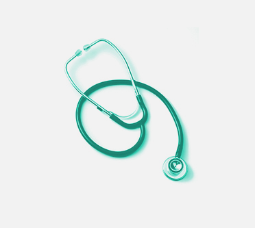 A teal stethoscope placed on a white background, representing the healthcare training opportunities offered by ApprenticeshipNH.